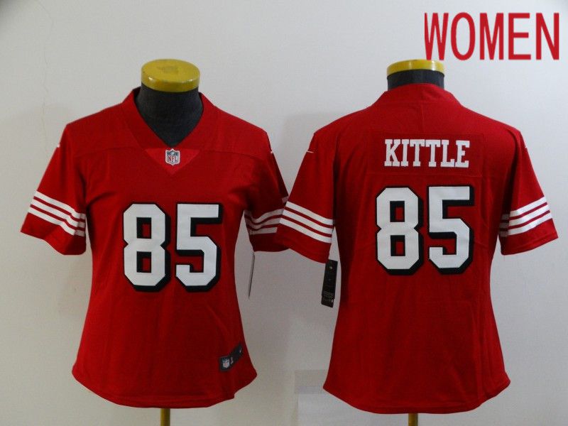 Women San Francisco 49ers #85 Kittle Red New Nike Vapor Untouchable Limited 2021 NFL Jersey->oakland raiders->NFL Jersey